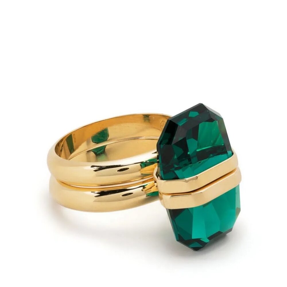 Lucent ring Magnetic closure, Green, Gold-tone plated size 50 (4) box included